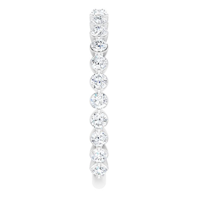 0.75 ct. Shared Prong Round Cut Diamond Wedding Band-VIRABYANI
